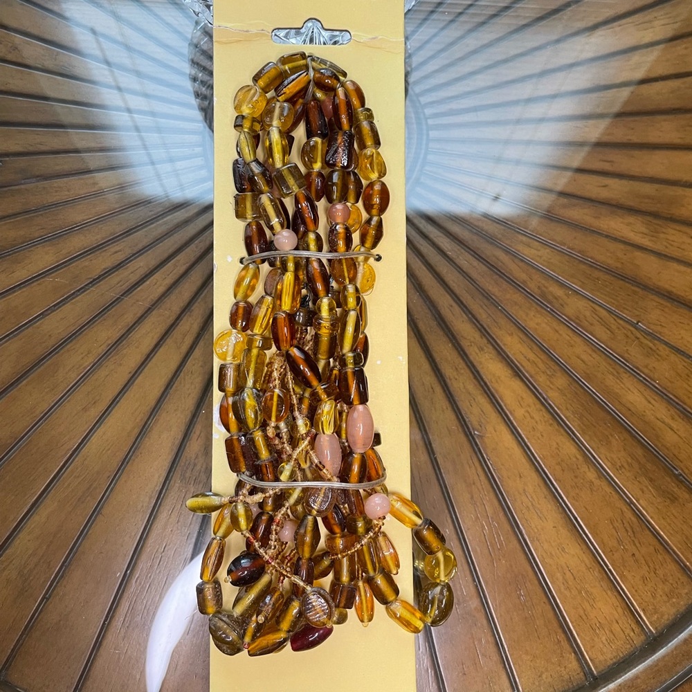 Pottery Barn 2002 Madura Beads, Glass Funky Boho, Doorway Curtain, Belt, 60"